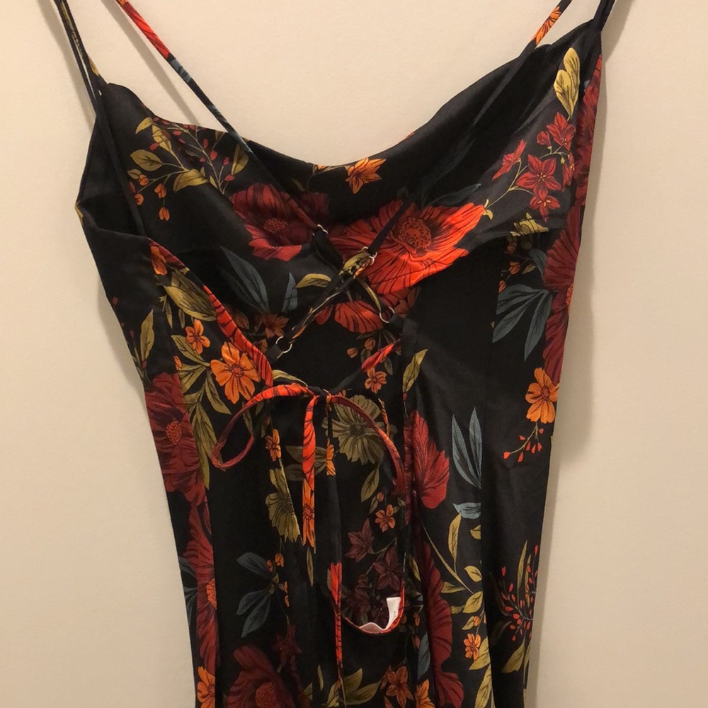 Floral floor length gown with thigh split
